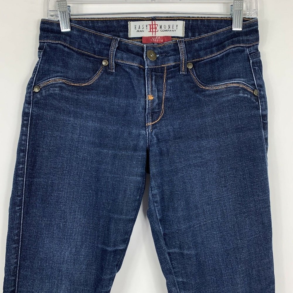 Easy Money Jeans Womens Size 26 Lira Legging Mid Rise Med Wash Distressed